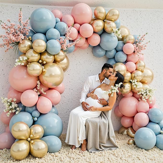 Gender Reveal Balloon Garland Arch Kit 412pcs Pink and Blue balloons