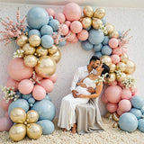 Gender Reveal Balloon Garland Arch Kit 412pcs Pink and Blue balloons