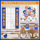 Graduation Decorations 2026 Blue and Orange Graduation Party Decor