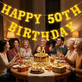 17 Pcs 50th Birthday Party Decoration Happy 50th Birthday Light up