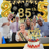 85th Birthday Decorations Men Women with 85th Birthday Banner Black