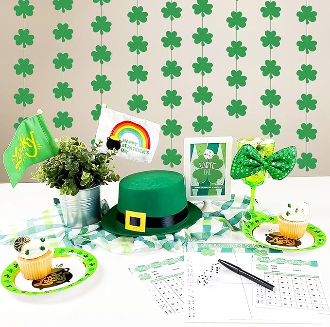 12PCS St Patrick's Day Shamrock Decorations Lucky One Birthday