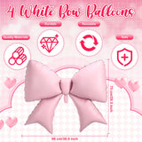 Simgoing 4 Pcs 39 Inch Jumbo Pink Bow Balloons Giant Bow Balloons