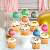 Cyodoos 30Pcs Disco Ball Party Cupcake Toppers 70s 80s Disco Birthday