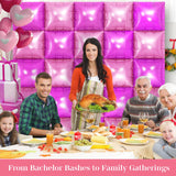 DustyPink and HotPink Square Foil Balloons 25 Pcs Metallic DustyPink