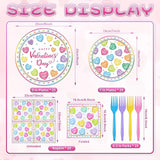 100 Pcs Valentine's Day Tableware Party Supplies Disposable