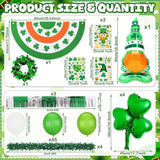 62 Pcs St Patrick's Day Parade Float Decorations Shamrock Leprechaun