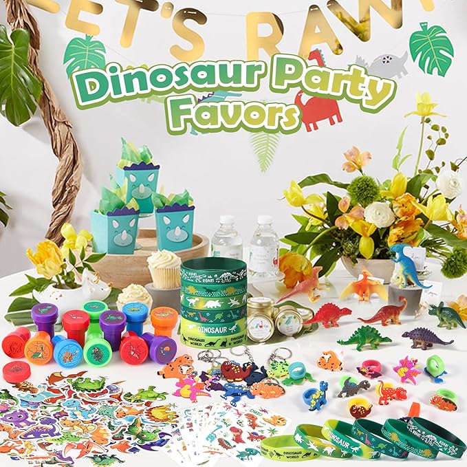 132Pcs Dinosaur Party Favors Dino Birthday Supplies Kids Mini