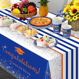 3pcs Pack Class of 2026 Graduation Tablecloths Foil Dot Plastic
