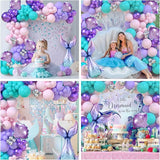 Mermaid Balloon Garland Arch Kit Pastel Pink Purple Green Balloons