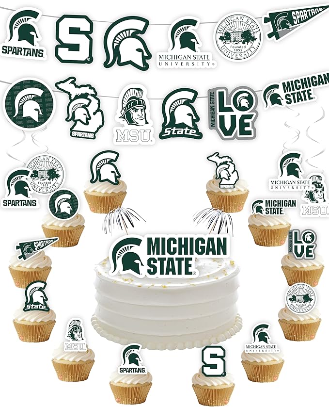 Michigan State Party Supplies for MSU Football, Birthday Gift,