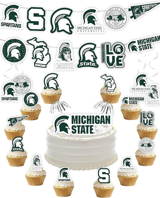 Michigan State Party Supplies for MSU Football, Birthday Gift,
