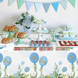 Baby Shower Party Tablecloths 3Pcs Watercolor Blue Birthday Party