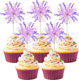Gyufise 30Pcs Foil Firework Cupcake Toppers Happy Birthday Cake Topper