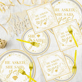 Engagement Party Tableware Decorations 96PCS She Said Yes Disposable