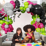 Halloween Balloon Arch Kit Hot Pink Green Black Balloons Garland