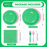 96 PCS Pink and Green Witch Party Supplies Witch Birthday Party
