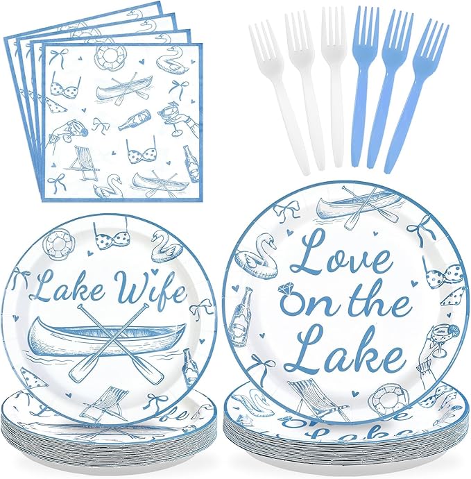96Pcs Happy Engagement Party Decorations ﻿Dusty Blue Wedding Decor