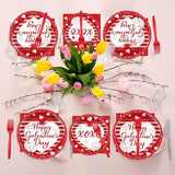 100pcs Galentine's Day Party Supplies Valentine's Day Paper Plates