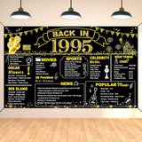 DARUNAXY 31st Birthday Black Gold Party Decoration, Back in 1995