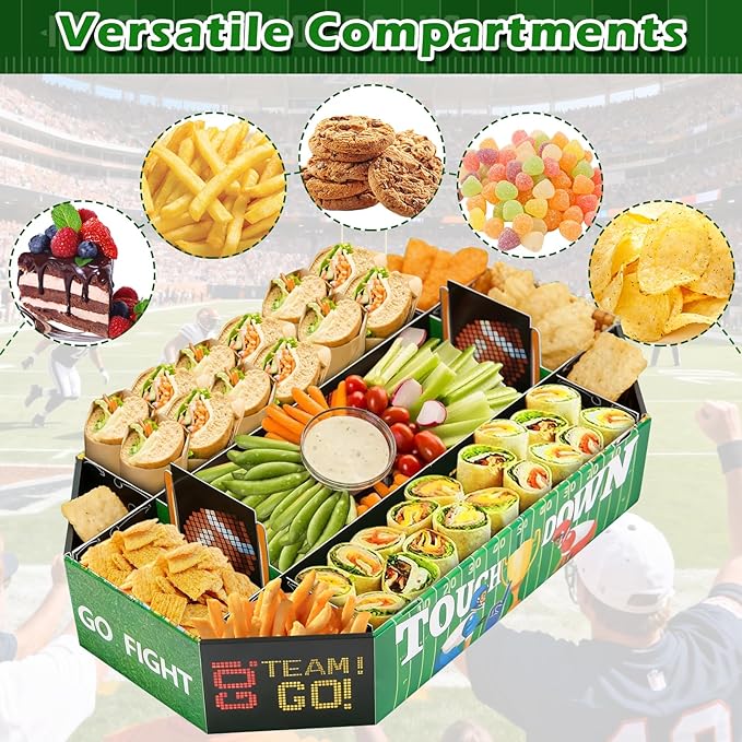 Football Party Supplies Kit Huge 24X14 Inch Football Snack Stadium