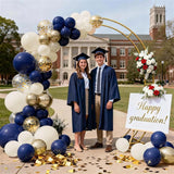 Blue and Gold Balloons Arch Kit, Navy Dark Blue Latex Balloon Arch
