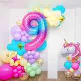 KatchOn, Giant Rainbow 9 Balloon Number - 40 Inch | Foil 9 Birthday