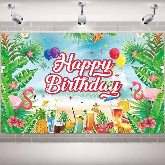 164Pcs Hawaii Themed Happy Birthday Party Decorations Plates Napkins
