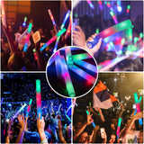 SHQDD 46PCS Foam Glow Sticks, Foam Light Up Sticks with 3 Modes