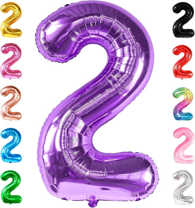 KatchOn, Purple Number 2 Balloon - Giant, 40 Inch | Two The Moon