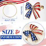 Geiserailie 6 Pieces Patriotic Napkin Rings 4th of July Bow Napkin