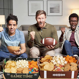 50 Pcs Football Plates Kit Large Football Snack Holder for Tailgate