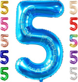 KatchOn, Giant Blue Five Balloon Number - 40 Inch | Number 5 Balloon,