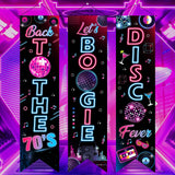 3Pcs 70s Party Decorations Back to The 70's Banner Let's Boogie Porch
