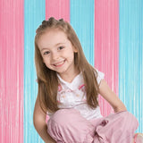 Voircoloria 3 Pack 3.3 x 8.2 ft Pastel Blue and Pink Foil Fringe