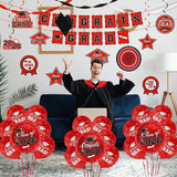 Red Themed 2026 Graduation Decorations Set Congrats Grad Banner