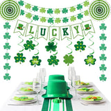 St Patricks Day Party Decoration Green Shamrock Garland 25pcs Saint