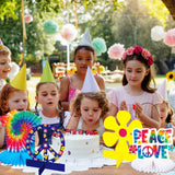 Nezyo 12 Pcs Tie Dye Hippie Party Honeycomb Centerpieces Decorations