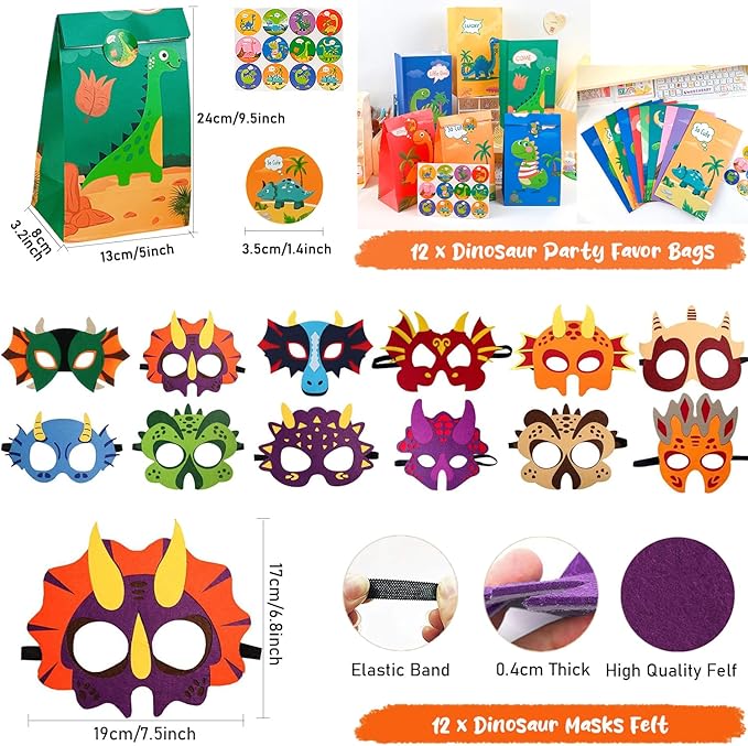 204PCS Dinosaur Party Favors Dinosaur Birthday Party Decorations