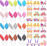 24 Pcs Easter Bunny Ears Headbands Glasses Set Easter Party Favor