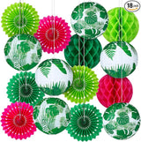 18 Pcs Summer Tropical Party Decoration Palm Leaf Hanging Paper