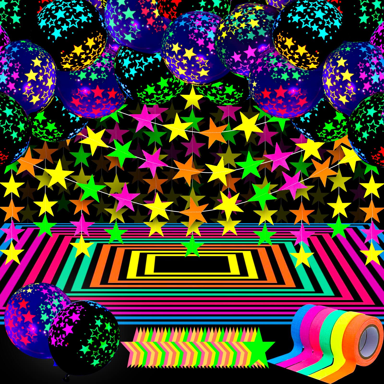 Skylety 32 Pcs Glow in The Dark Party Supplies Neon Party Favors with