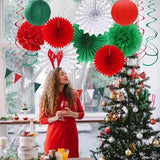 Red Green White Christmas Party Decorations 33pcs Banner Mexico