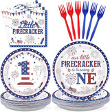 96Pcs 4th of July 1st Birthday Party Supplies First Birthday Plates
