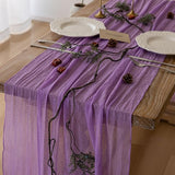 Keketoarrange 6pcs Spring Table Runner Lavender Gauze Rustic Boho