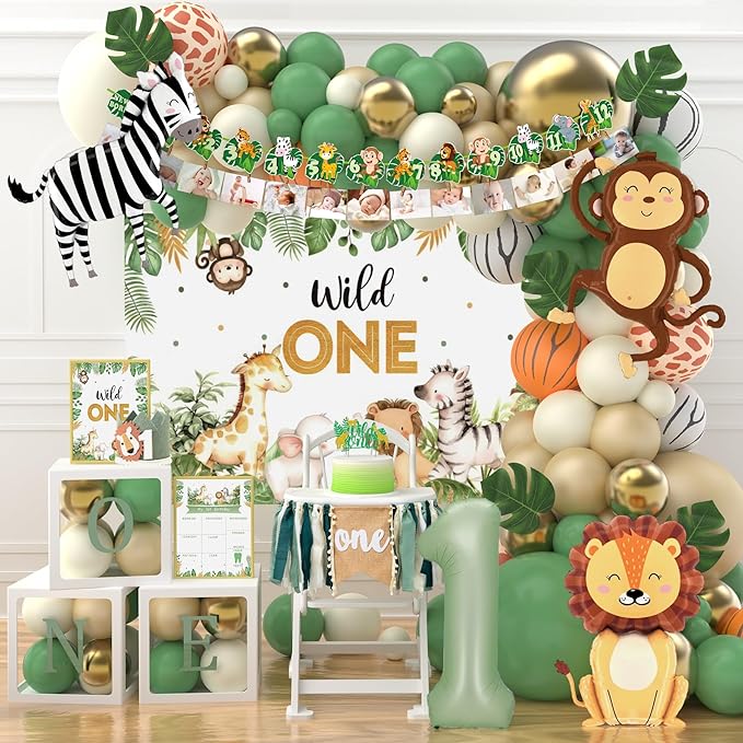 Wild One Birthday Decorations Jungle Safari Animal Theme First
