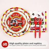 96Pcs Fire Truck 3rd Birthday Decorations Firefighter 3rd Birthday