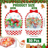 50 Pcs Winter Gift Bag Valentine's Day Theme Bag with Handles Zipper