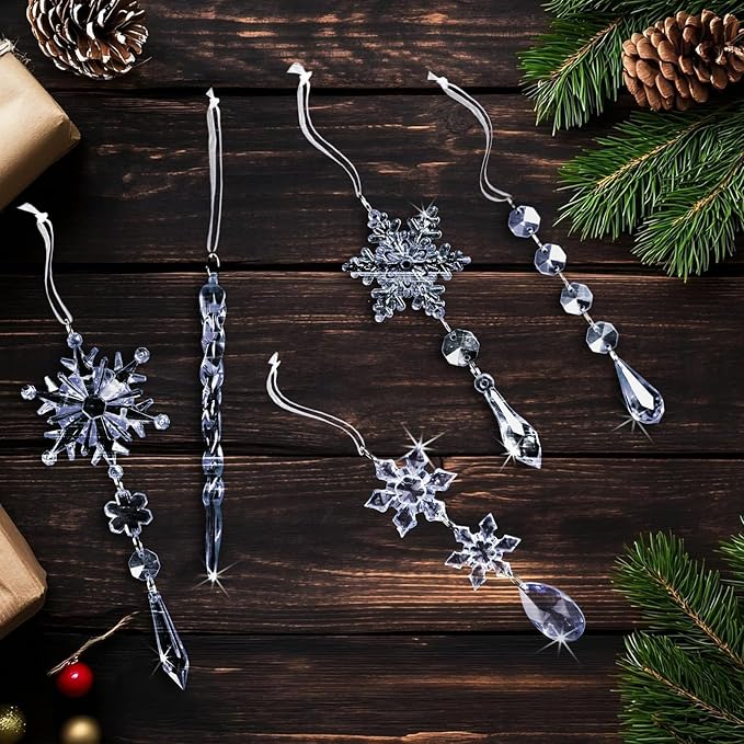 18pcs Crystal Christmas Ornaments for Christmas Tree Decorations-Royal