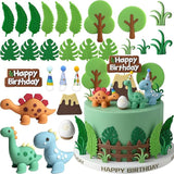 Simpfo 27 PCS Dinosaur Cake Topper Birthday Decorations Set with